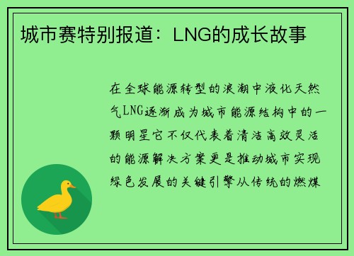 城市赛特别报道：LNG的成长故事